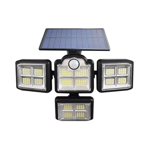 CASAFUN Lights Outdoor with 3 Modes Motion Sensor Lights with Remote Control 4 Heads Security LED, IP65 Waterproof, 270° Wide Angle llumination Wall for Garden Yard,Walkway