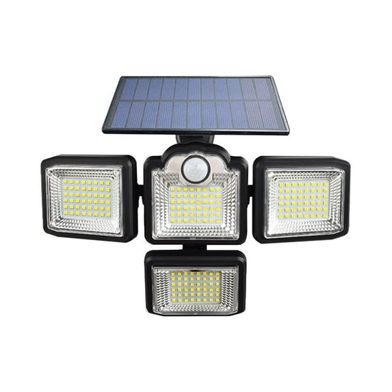 CASAFUN Lights Outdoor with 3 Modes Motion Sensor Lights with Remote Control 4 Heads Security LED, IP65 Waterproof, 270° Wide Angle llumination Wall for Garden Yard,Walkway