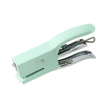 CASAFUN Macaroon Coloured Metal Hand Mini Green Plier Stapler with Staples Set Cute No.10 Manual Stapler with A Box Of Staples for Office and Home Accessories Supplies