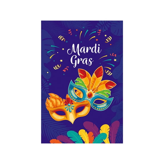CASAFUN Mardi Gras Decorations Garden Flag New Orleans Party Mardi Gras Hanging Garland for Home Outdoor Indoor Decor Double Sided