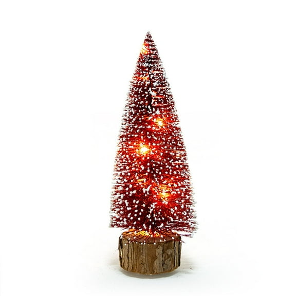 CASAFUN Mini Christmas Tree,Small Tabletop Tree with Lights,Artificial Bottle Brush Trees with Plastic Base,Desktop Small Pine Trees for Home Holiday Decor