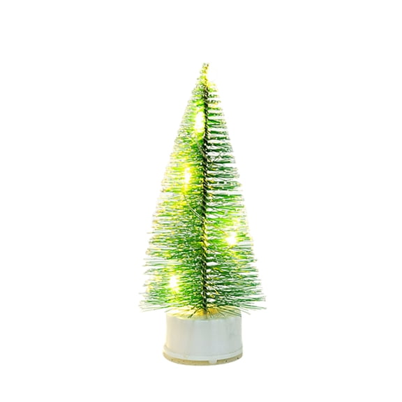 Cififendec Mini Christmas Tree,Small Tabletop Tree with Lights,Artificial Bottle Brush Trees with Plastic Base,Desktop Small Pine Trees for Home Holiday Decor