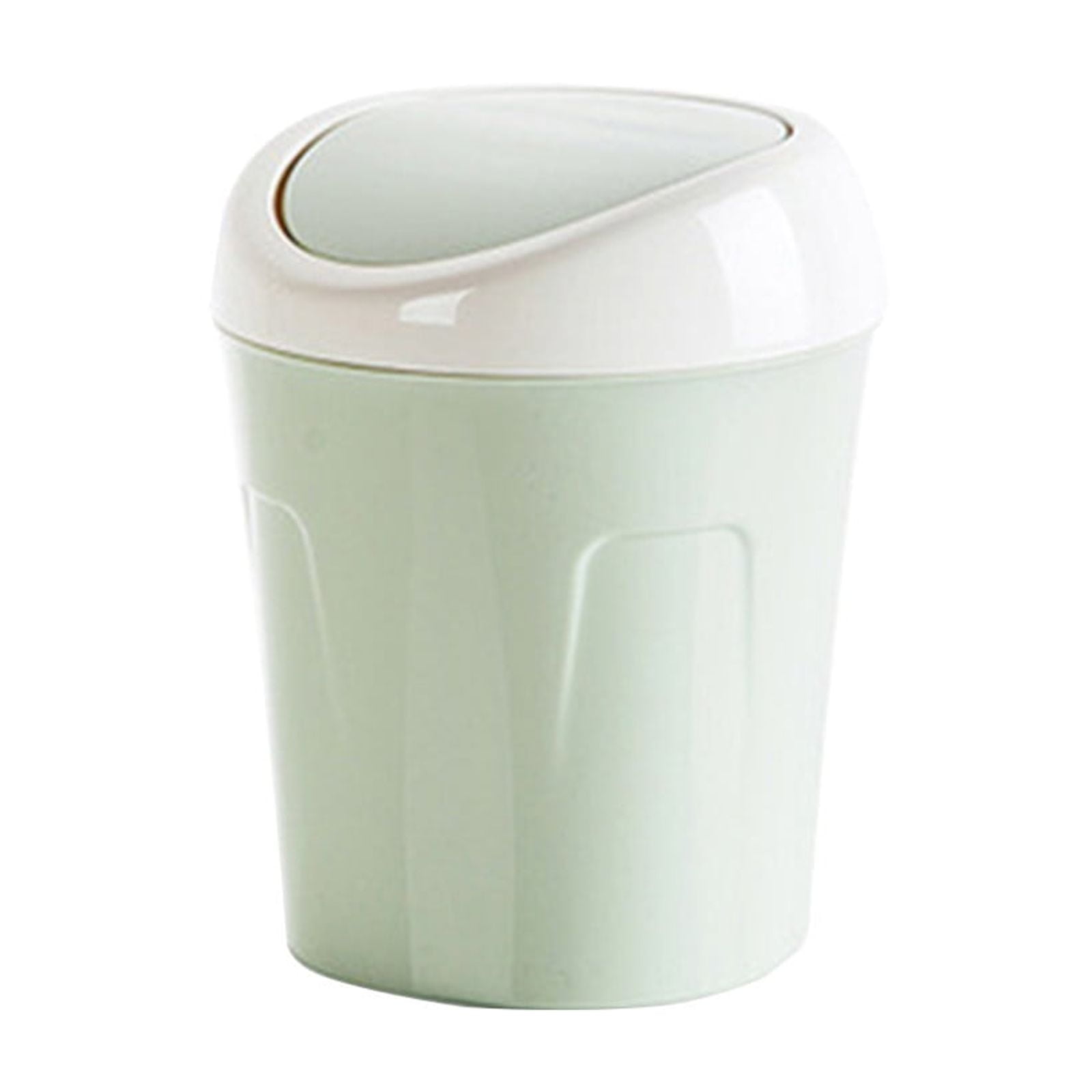 Mini Trash Can With Swing Lid Small Desktop Wastebasket Countertop Garbage Bin Lid Cover Office Desk Kitchen Counter Living Room Bathroom Bedroom Tabletop