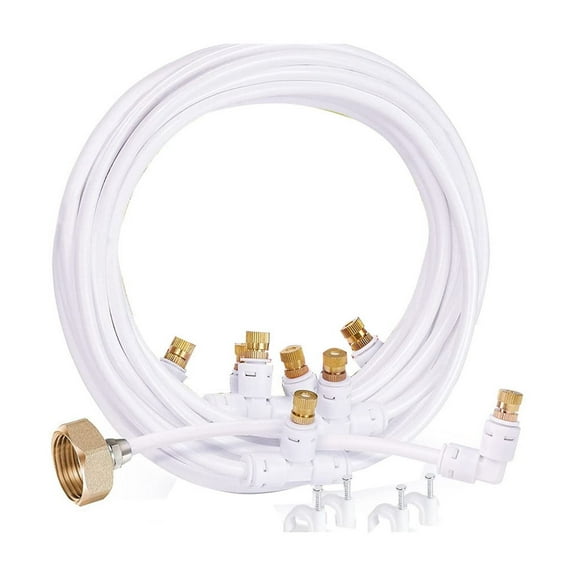 CASAFUN Misting System for Patio 6m, Water Mister for Cooling Outdoor, Backyard Misters Mist System for Greenhouse, Garden, Waterpark, Deck, Canopy,Gazebo,Porch,Umbrella,Yard Hose
