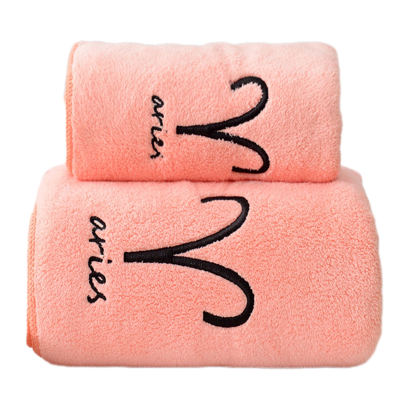 CASAFUN Monogrammed Towel Set, 2x Ultra Soft All Cotton Bath Towel