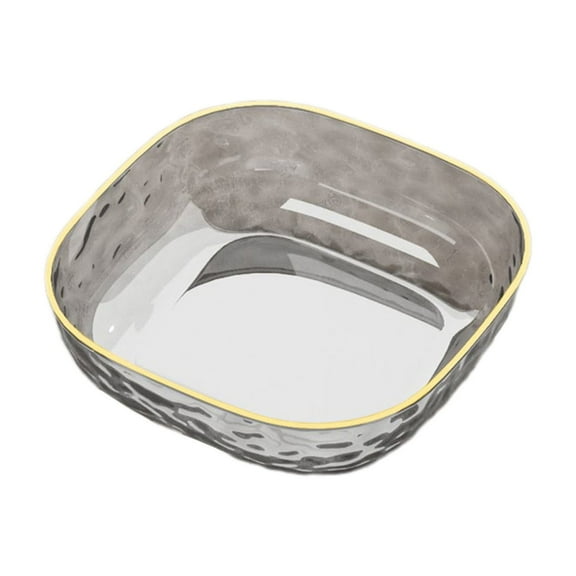 CASAFUN Multifunctional Fruit Plate 9.4 Inch,Plastic Fruit Bowl Clear Snack Fruit Tray Non-Slip Dry Fruit Snack and Salad Platter Box for Kitchen