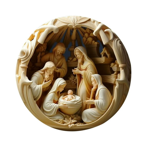 CASAFUN Nativity Christmas Ornament for Christmas Tree, Jesus Christmas Decorations Funny Xmas Ornaments, Nativity Scene Hanging Decor for Women Men Coworkers Mom