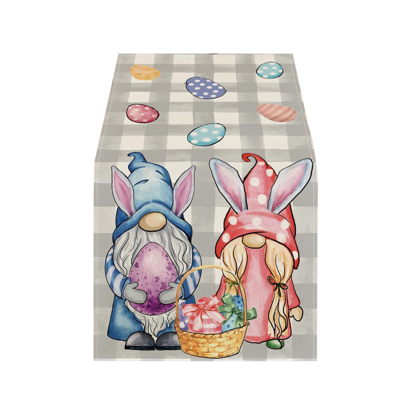 Easter Bunny "He Is Risen" Table Runner - 13x72 Inch Polyester Spring Decor For Dining Table, Kitchen, Holiday Parties