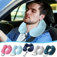 thumbnail image 1 of CASAFUN Press Inflatable U-shaped Pillow Portable Headrest Neck Pillow Airplane Travel Neck Support Pillow Pressable Inflatable Double Hump U-shaped for Living Room Bedroom Couch Bed Sofa Car, 1 of 5