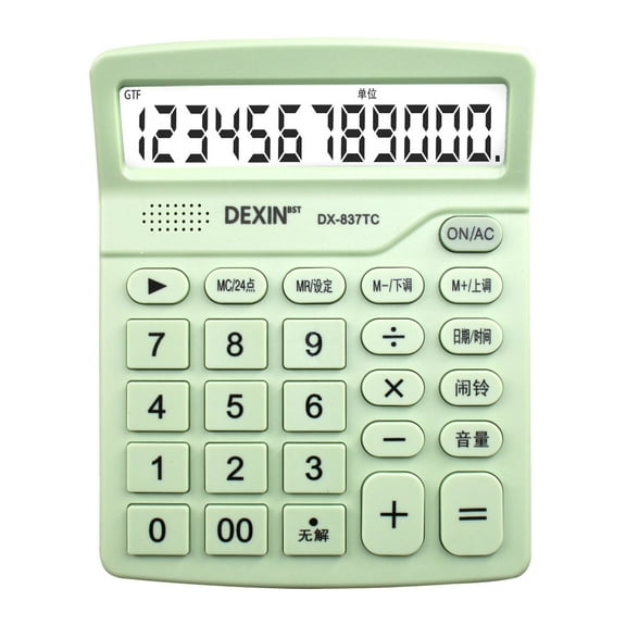 CASAFUN Protable 12 Digits Functional Calculator with Large LCD Display and Musical Alarm,back to School Supplies for Kids,Small Desktop Calculator Standard Function for Home,Office,School