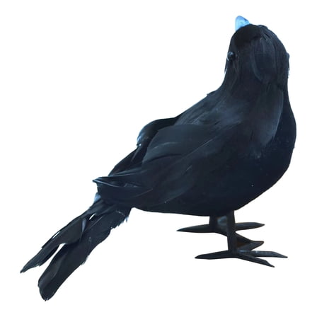 CASAFUN Realistic Crows Halloween Handmade Crow Prop Feathered Black Crows Props Raven Scene Birds Decoration