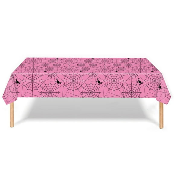 CASAFUN Rectangular Halloween Tablecloth Black Spider Web Table Cloth, Spillproof Washable Polyester Table Topper for Halloween Party Decorations