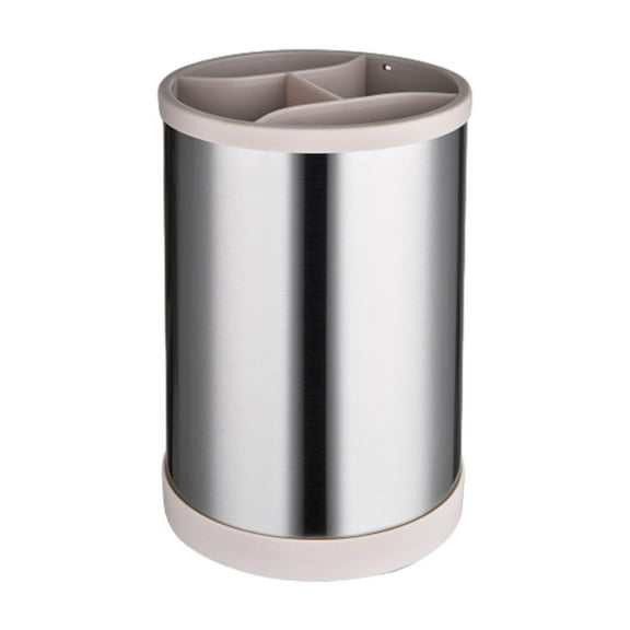 CASAFUN Rotatable Stainless Steel Storage Rack,Space Saving Compartmented Storage,Chopsticks Kitchen Utensil Storage Tube Storage Bucket for Countertop