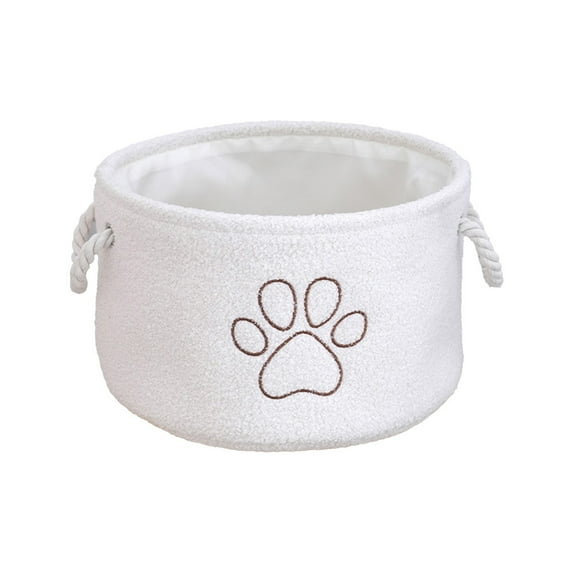 CASAFUN Ruond Dog Basket,Dog Toy Bin,Dog Storage Basket Organizer,Soft Coating Puppy Storage Bin with Handles,Dog room decor,Dog Toys,Books,Kid's Gifts Basket