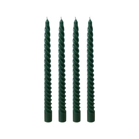 CASAFUN Sage-Green Spiral Taper Candles for Christmas and Spring Home Decoration, Unscented Dripless Twisted Candlesticks for Dinner St. Patrick's Day Earth Day and Garden Parties