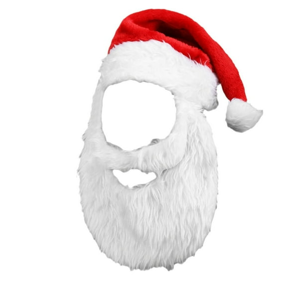 CASAFUN Santa Claus Beard Christmas Hat for Adults Christmas Costume Decorations Xmas Hats Santa Beard Mask Face Cover for Men Women