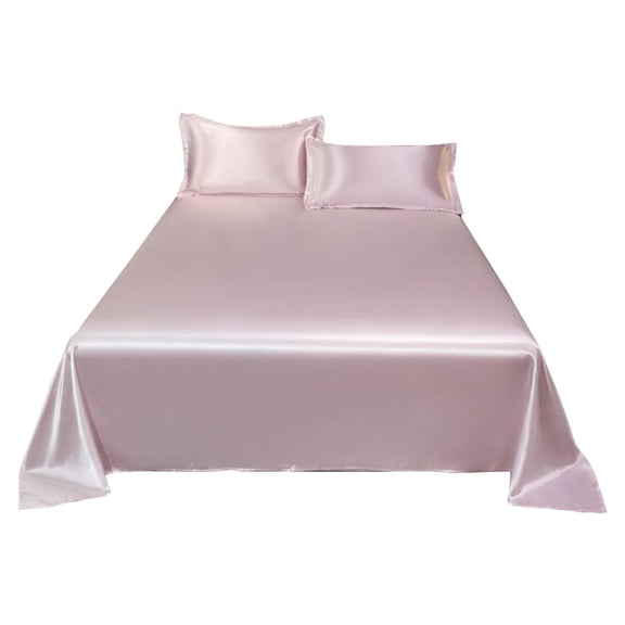 CASAFUN Silky and Luxurious Soft Cool Ice Silk Bed Sheet Pillow Case 3-piece Set,Soft and Comfortable with Strong Breathability,Suitable for All Seasons Machine Washable