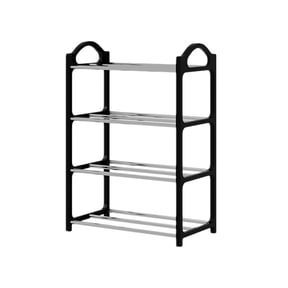 CASAFUN Simple Trending 4-Tier Stackable Shoe Rack, Expandable & Adjustable Fabric Shoe Shelf Storage Organizer, Shoe Cubby Shoe Holder Stand for Closet,Entryway,Dorm,Bedroom,Living Room