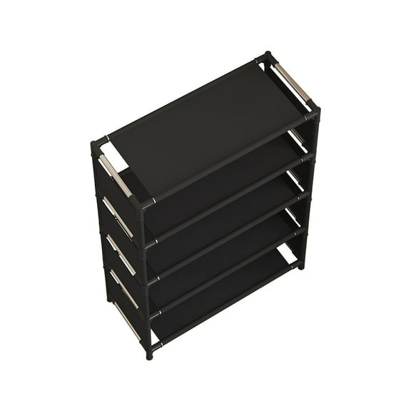CASAFUN Simple Trending 4-Tier Stackable Shoe Rack, Expandable & Adjustable Fabric Shoe Shelf Storage Organizer, Shoe Cubby Shoe Holder Stand for Closet, Entryway, Dorm, Bedroom, Living Room