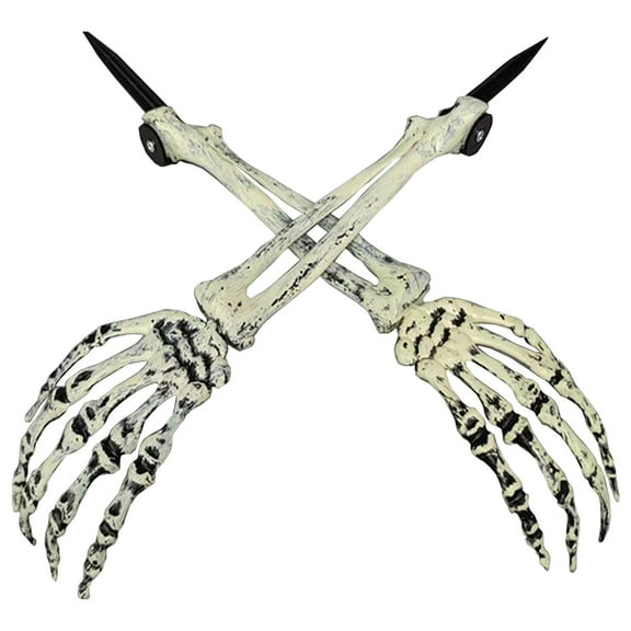 CASAFUN Skeleton Hands Salad Spoon Skeleton Hand Spoon Skull Claw Spoon Hallowen Party Tableware Funny Pasta Fork for Halloween Party Favors Plastic Salad Tongs