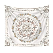 CASAFUN Sketched Floral Medallion Tapestry, Bohemian Mandala Wall Hanging Tapestries, Indian Art Print Mural for Bedroom Living Room Dorm Home Decor