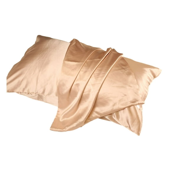 CASAFUN Skin-friendly Soft Pillowcase Double-sided Solid Color Pillow Cover Beauty Silk Pillow Core Cover Ice Silk Bedding for Hair and Skin 20''x30''