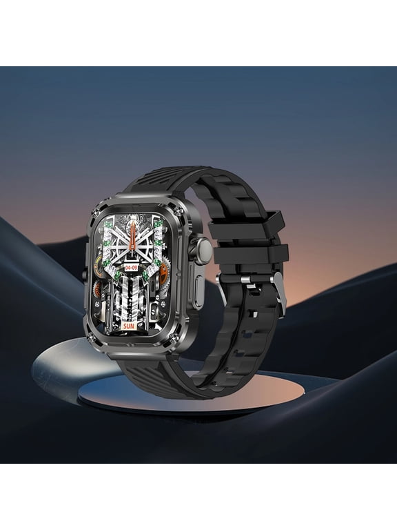 Smart Wearable Watch for Men Women(Answer/Make Call),HD Rectangular Screen Wireless Magnetic Charging NFC Access Control Motion Record IP68 Watertightness for Android iOS