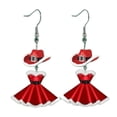 thumbnail image 1 of Cififendec Snowman Acrylic Dangle Earrings for Women Festive Earrings Cartoon Santa Hat Kitty Earrings Christmas Dress Earrings for Christmas Jewelry, 1 of 6