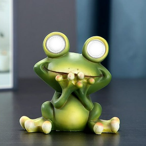 CASAFUN Solar Powered Frog Outdoor LED Garden Light Decor