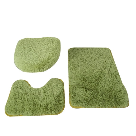 CASAFUN Solid Color 3 Piece Bathroom Rug Set Bathroom Toilet Carpet Non-Slip Mat Super Absorbent Comfortable and Soft Plush Bath Mat Household Supplies Bathroom Toilet Floor Mat