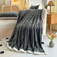 thumbnail image 1 of CASAFUN Solid Color Plush Throw Blanket, Soft Bubble Fleece Blanket Nap Blanket for All Seasons, Warm Blanket Cover for Couch Bed Sofa, Portable Quilt Bedding for Travel Car, 1 of 6