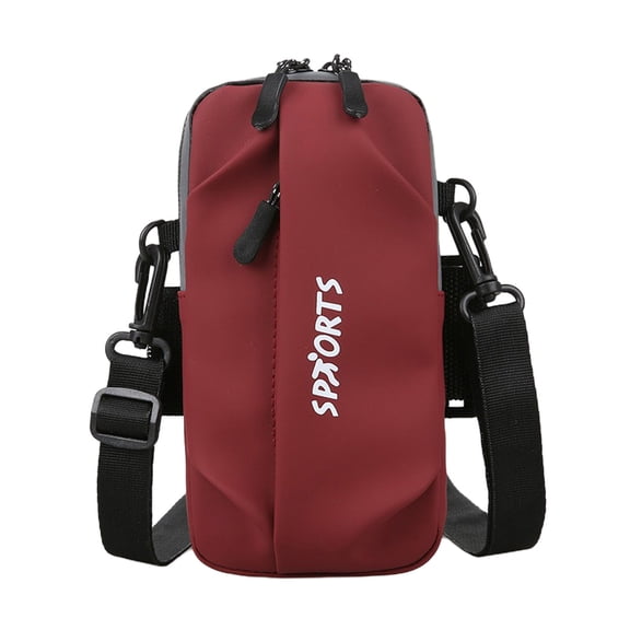 CASAFUN Sports Crossbody Mobile Phone Bag with Metal Hooks and Bi-directional Pull Heads, Fitness Breathable Outdoor Cycling Men's Arm Bag, Casual Wholesale Trendy Bag for Men and Women