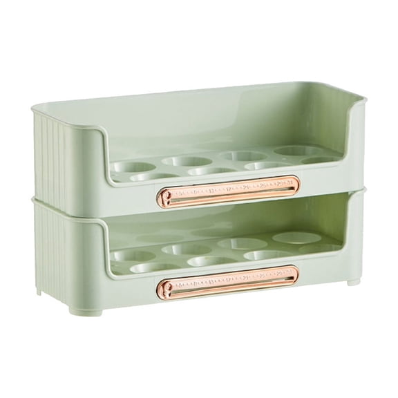 CASAFUN Stackable Egg Holder for Fridge,Egg Organizer for Refrigerator,Large Capacity Egg Storage Container for Refrigerator Door,Egg Dispenser Tray for Fridge and Countertop