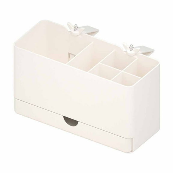 CASAFUN Stackable Plastic Portable Storage Organizer Utility Caddy Tote,Divided Craft Storage Organizer Basket Bin with Wooden Handle for Craft, Sewing, Art Supplies, Office Supplies