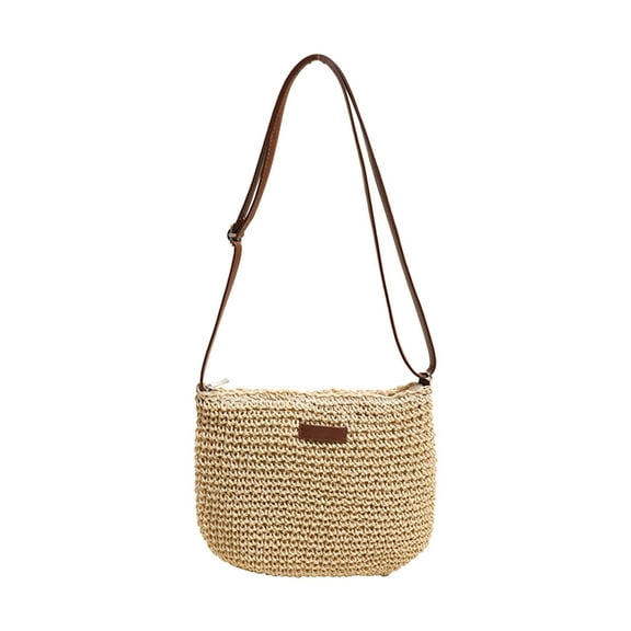 CASAFUN Straw Bag Woven Purse Straw Crossbody Bags for Women Straw Handmade Bag for Women for Casual Beach