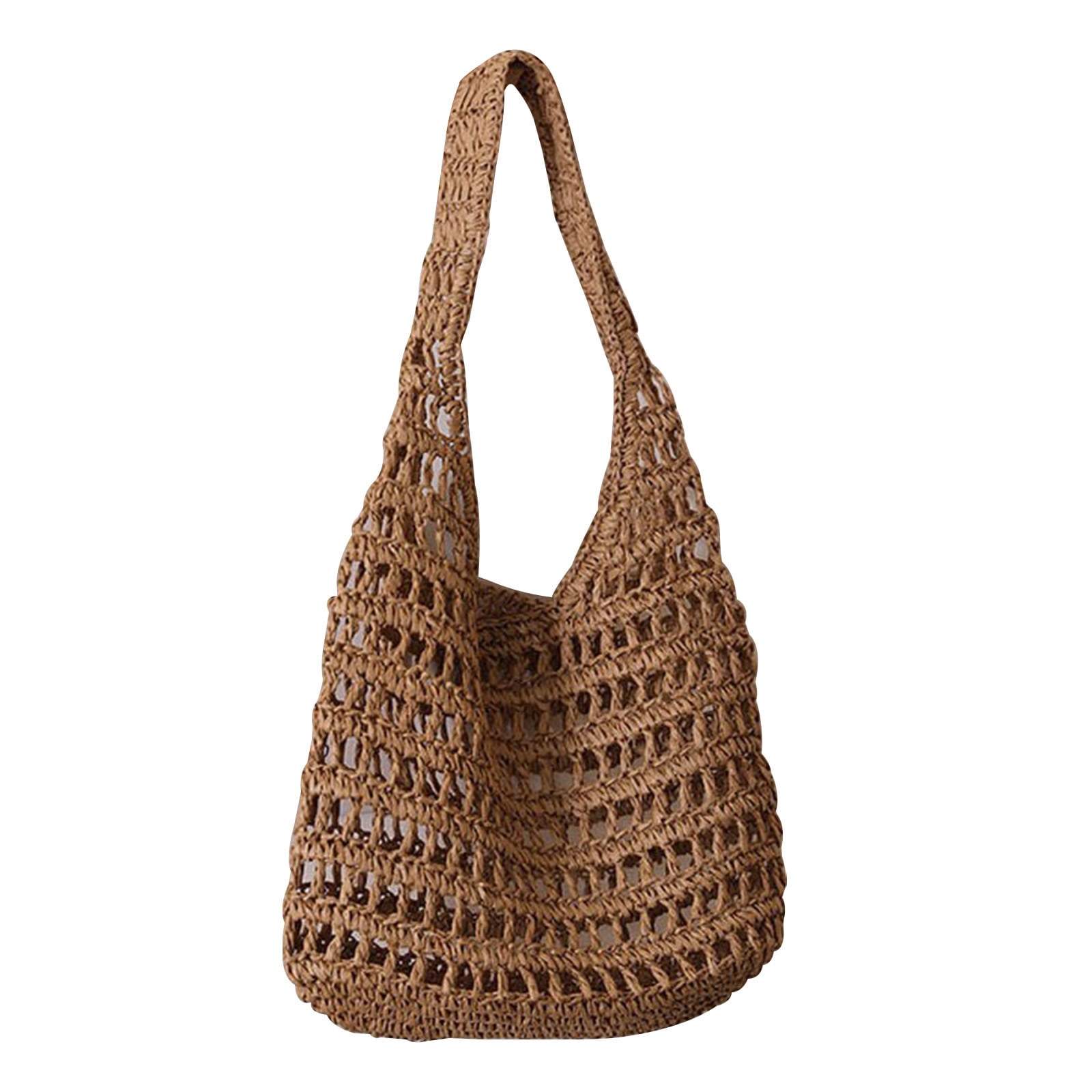 CASAFUN Straw Crochet Backpack Underarm Bags for Women, Hobo Bag 