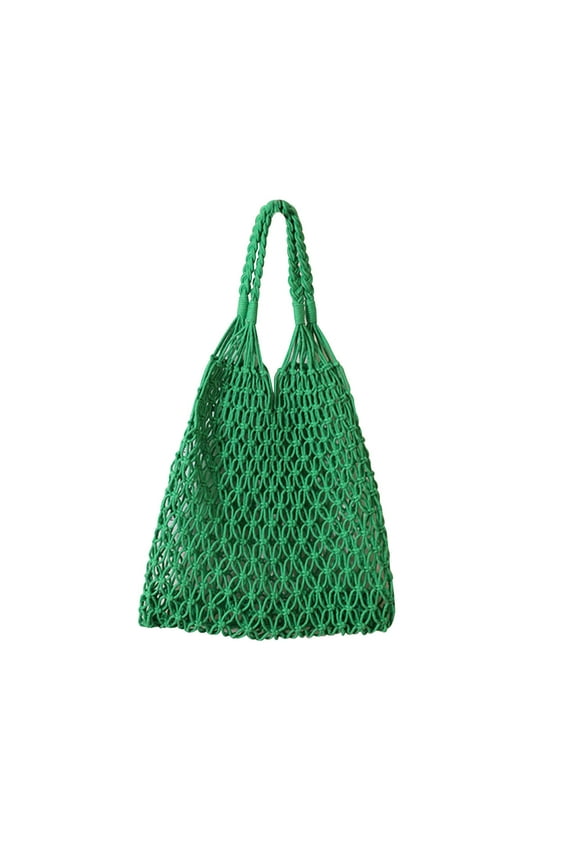Straw Crochet Backpack Underarm Bags for Women, Hobo Bag Clutch Purses Bag Single Shoulder Crossbody Bag Wrinkly Armpit Crescent Bag for Shopping and Traveling