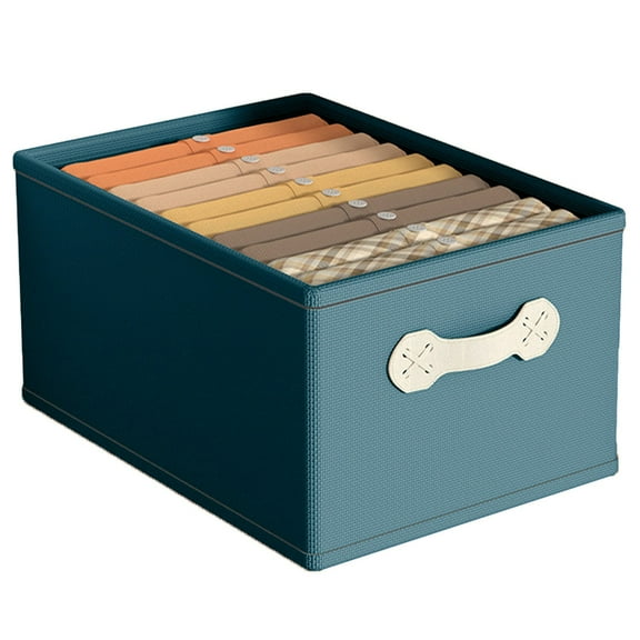 CASAFUN Sturdy Large Wardrobe Clothes Organizers, Stackable Closet Drawer Organizer Grids Storage Bin Container with Handles for Underwear Pants Jeans Sweater T-shirt Thin Coat Dress