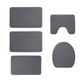 thumbnail image 1 of CASAFUN Thick Memory Foam Bath Mat Set 5 Pc Super Absorbent Quick Dry Non-Slip Toilet Seat Mat Shower Rug Bathroom Carpet Machine Washable for Bathroom,Kitchen,Living Room,Tub and Shower, 1 of 8