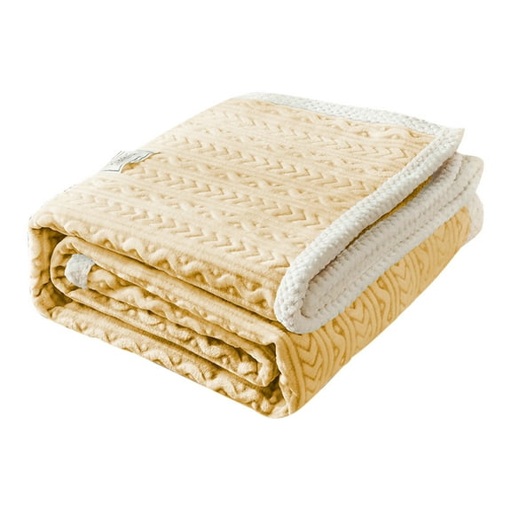 CASAFUN Thicken Flannel Fleece Quilt Comforter for All-Season,Skin-friendly Blankets for Office Bed Couch,Machine Washable Napping Bedding for Home Dorm