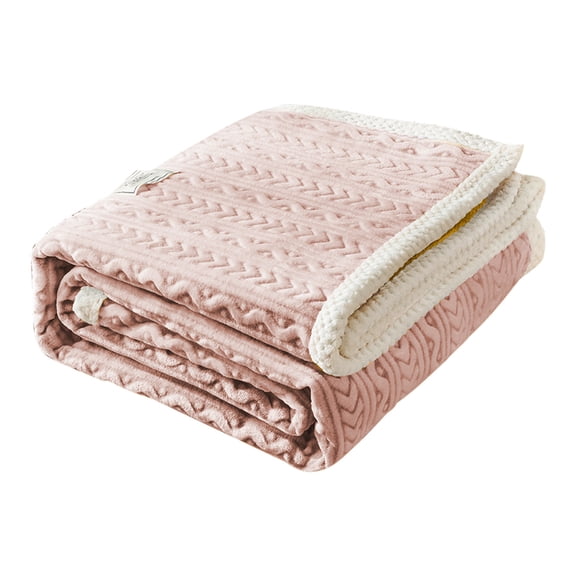 CASAFUN Thicken Flannel Fleece Quilt Comforter for All-Season,Skin-friendly Blankets for Office Bed Couch,Machine Washable Napping Bedding for Home Dorm