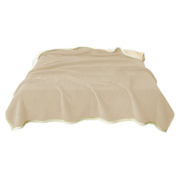 CASAFUN Thicken Flannel Fleece Quilt Comforter with Double Layer for All-Season,Fall Winter Skin-friendly Blankets for Office Bed Couch,Machine Washable Napping Bedding for Home Dorm