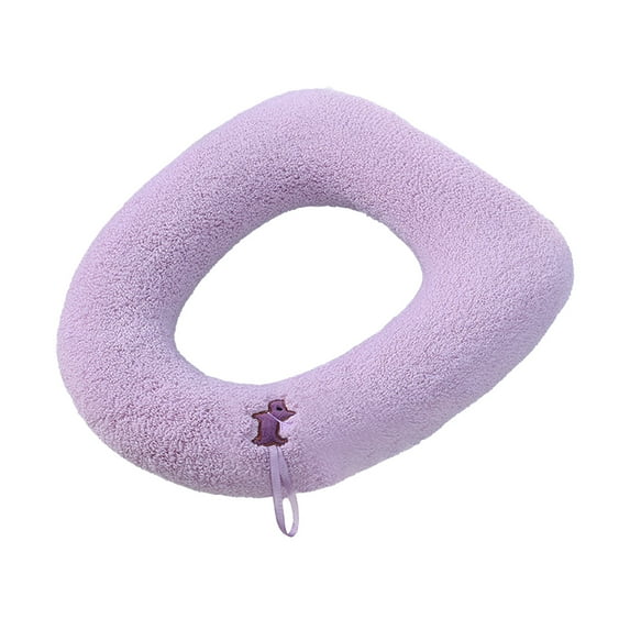 CASAFUN Thicken Toilet Seat Cover Cushion Pads Soft Plush Warm Bathroom Toilet Seat Cover Mat Universal for Round & Elongated Toilet Seats,Reusable,Machine,Washable, Easy-Install