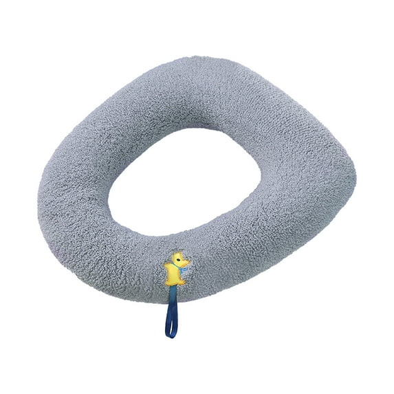 CASAFUN Thicken Toilet Seat Cover Cushion Pads Soft Plush Warm Bathroom Toilet Seat Cover Mat Universal for Round & Elongated Toilet Seats,Reusable,Machine,Washable, Easy-Install