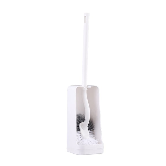 CASAFUN Toilet Bowl Brush Holder Set,Curved Design with Holder for Deep Cleaning Under Rim,Compact Hidden Scrubber for Small Space,Modern RV Bathroom Accessories