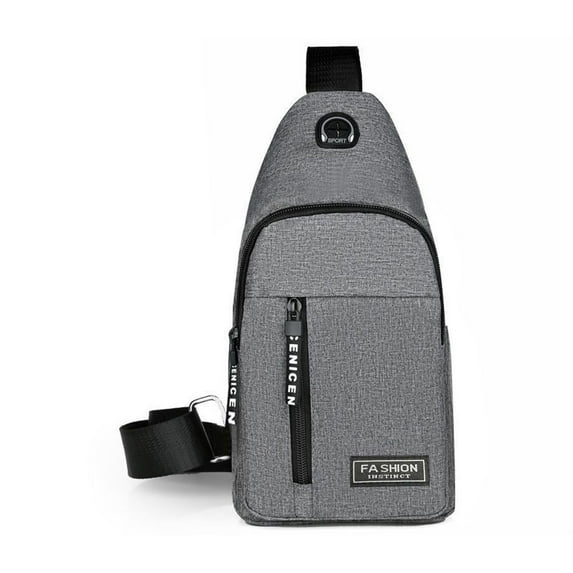 CASAFUN Trendy Sling Bag Chest Bags for Men and Women, Casual Shoulder Backpack Fanny Pack Small Crossbody Strap Daypack with Earphone Hole for Travel Hiking Running Camping Outdoor Trip