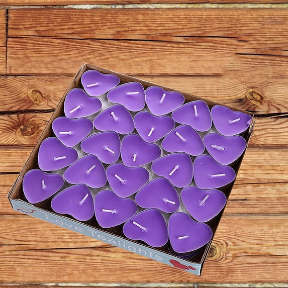 CASAFUN Valentine's Day Tea Lights Candles,50 Pack Colorful Tealights Paraffin Pressed Wax About 2 Hours Burn Time for Travel,Centerpiece,Decorative,Gifts,Happy Birthday,New Year