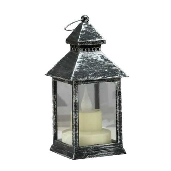 CASAFUN Vintage Lantern Decorative LED Flickering Flameless Candle with Timer, Battery Powered LED Decorative Hanging Lanterns for Indoor Outdoor Garden Yard Home Decor