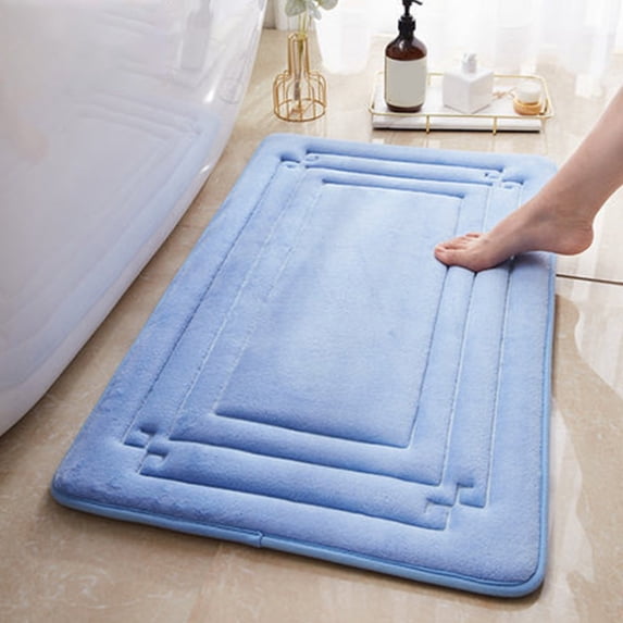 CASAFUN Warm & Compact Bath Mat Super Absorbent Quick Dry Living Room Floor Mat,Non Slip Stain Resistant Shower Rug Machine Washable for Bathroom Kitchen,Toilet,Tub and Shower