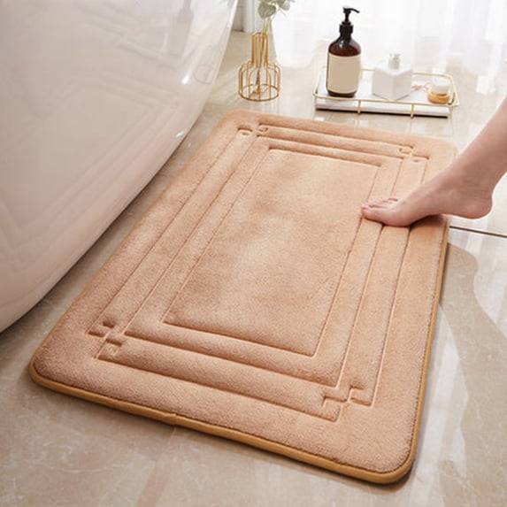 CASAFUN Warm & Compact Bath Mat Super Absorbent Quick Dry Living Room Floor Mat,Non Slip Stain Resistant Shower Rug Machine Washable for Bathroom Kitchen,Toilet,Tub and Shower